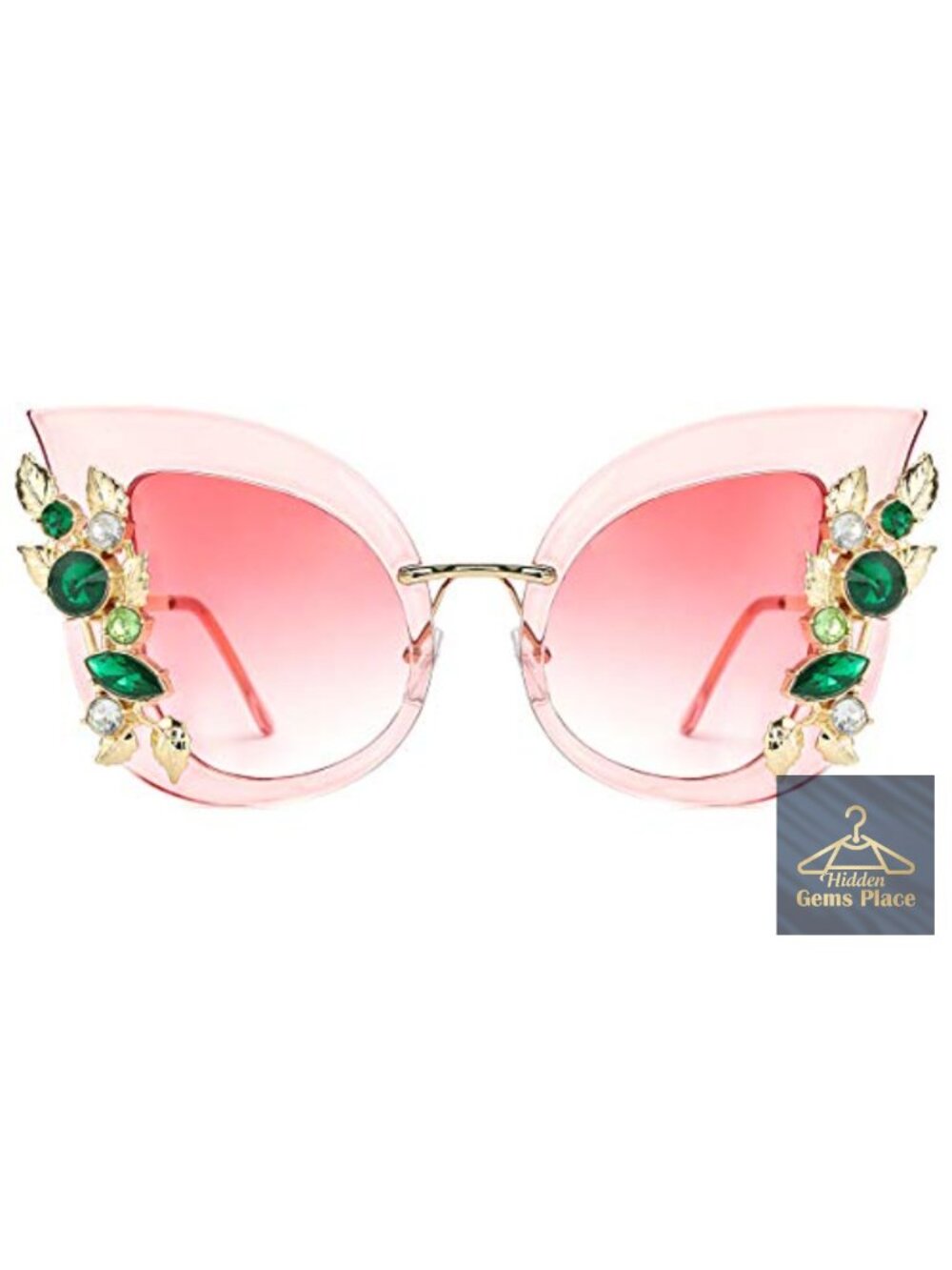 Butterfly Rhinestone Oversized Sunglasses for Women UV Protection